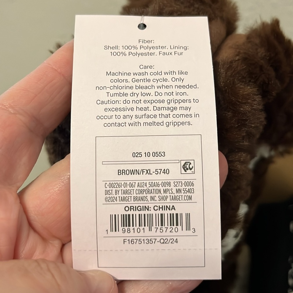 NWT Auden 2 Pair of Brown Shearling Lined Gripper Slippers Size 8-10 M/L - Picture 7 of 8